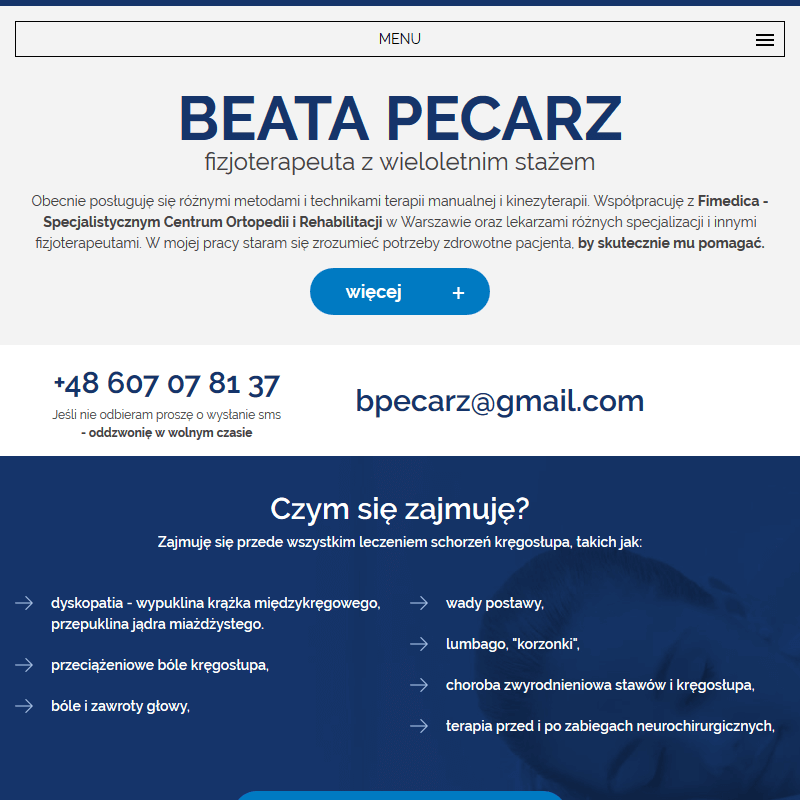 Warszawa - gabinet fizjoterapii