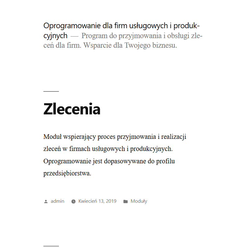 Program do obsługi zleceń